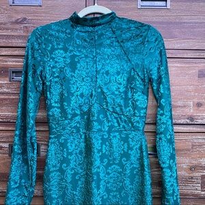 🌺Fashion Nova teal velvet longsleeve dress